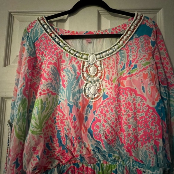 Lilly Pulitzer Delisa Dress Let's Cha Cha size M - Picture 3 of 4